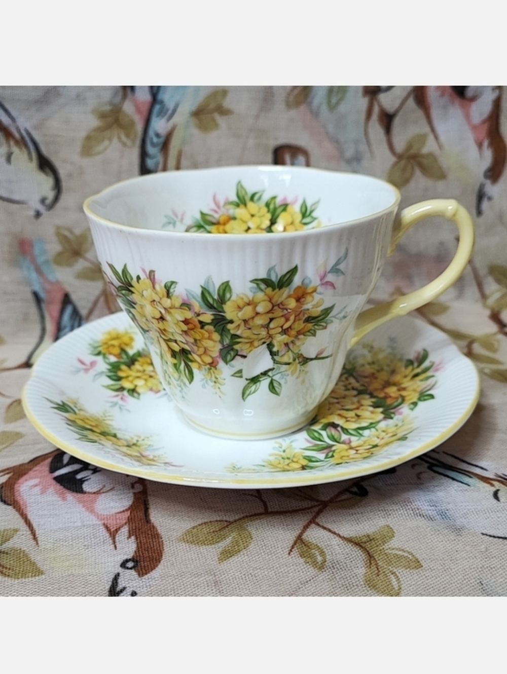 Royal Albert Teacup & Saucer Laburnum Yellow Flowers Floral Tea Garden Party EUC